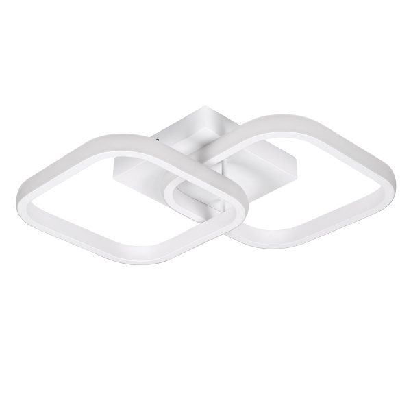 NORA 61062 Φωτιστικό Οροφής Design LED CCT 22W 2640lm 300° AC 220-240V - Εναλλαγή Φωτισμού μέσω Διακόπτη On/Off All In One Ψυχρό 6000k+Φυσικό 4500k+Θερμό 2700k Μ40 x Π24 x Υ7cm - Λευκό - Image 2