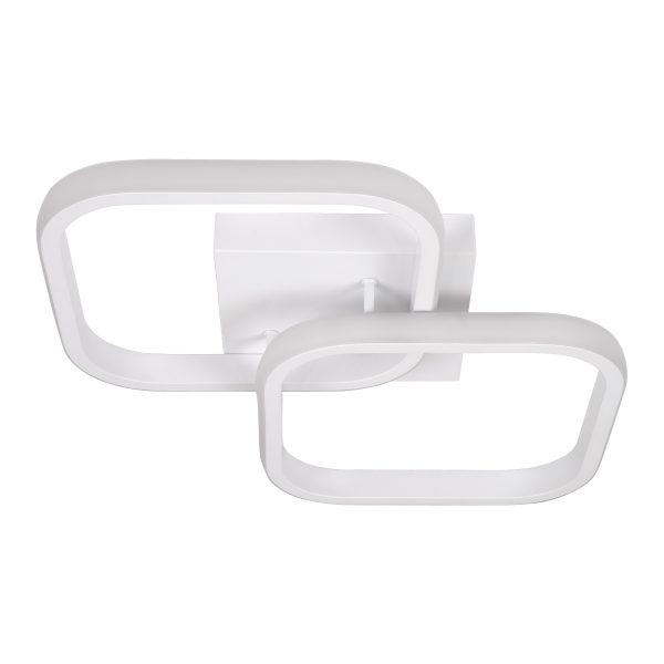 NORA 61062 Φωτιστικό Οροφής Design LED CCT 22W 2640lm 300° AC 220-240V - Εναλλαγή Φωτισμού μέσω Διακόπτη On/Off All In One Ψυχρό 6000k+Φυσικό 4500k+Θερμό 2700k Μ40 x Π24 x Υ7cm - Λευκό - Image 3