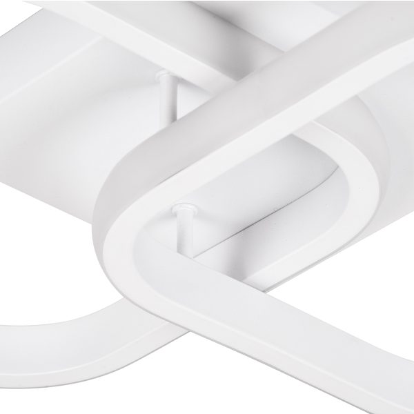 NORA 61062 Φωτιστικό Οροφής Design LED CCT 22W 2640lm 300° AC 220-240V - Εναλλαγή Φωτισμού μέσω Διακόπτη On/Off All In One Ψυχρό 6000k+Φυσικό 4500k+Θερμό 2700k Μ40 x Π24 x Υ7cm - Λευκό - Image 4