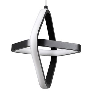 ROSE 61064 Κρεμαστό Φωτιστικό Οροφής Design LED CCT 22W 2640lm 300° AC 220-240V – Εναλλαγή Φωτισμού μέσω Διακόπτη On/Off All In One Ψυχρό 6000k+Φυσικό 4500k+Θερμό 2700k Μ24 x Π22 x Υ24cm – Μαύρο