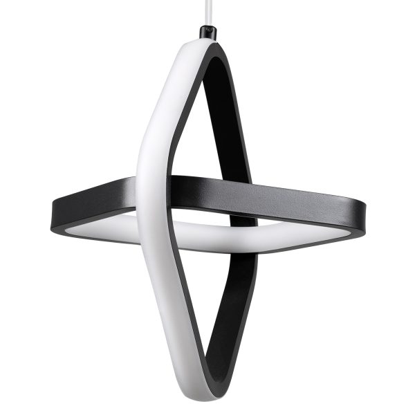 ROSE 61064 Κρεμαστό Φωτιστικό Οροφής Design LED CCT 22W 2640lm 300° AC 220-240V - Εναλλαγή Φωτισμού μέσω Διακόπτη On/Off All In One Ψυχρό 6000k+Φυσικό 4500k+Θερμό 2700k Μ24 x Π22 x Υ24cm - Μαύρο - Image 2