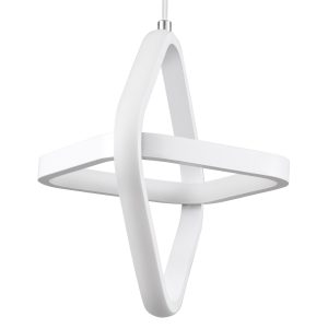 ROSE 61065 Κρεμαστό Φωτιστικό Οροφής Design LED CCT 22W 2640lm 300° AC 220-240V – Εναλλαγή Φωτισμού μέσω Διακόπτη On/Off All In One Ψυχρό 6000k+Φυσικό 4500k+Θερμό 2700k Μ24 x Π22 x Υ24cm – Λευκό