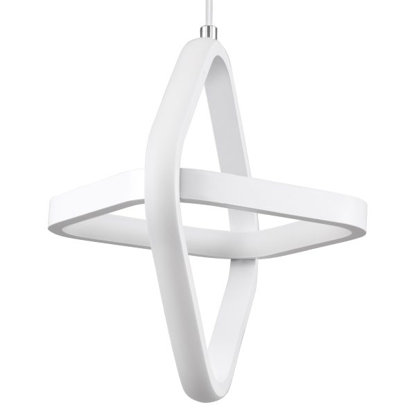 ROSE 61065 Κρεμαστό Φωτιστικό Οροφής Design LED CCT 22W 2640lm 300° AC 220-240V - Εναλλαγή Φωτισμού μέσω Διακόπτη On/Off All In One Ψυχρό 6000k+Φυσικό 4500k+Θερμό 2700k Μ24 x Π22 x Υ24cm - Λευκό - Image 2