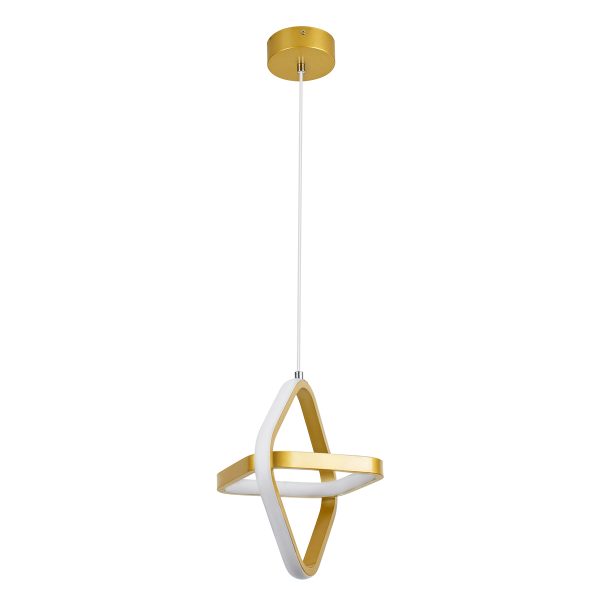 ROSE 61066 Κρεμαστό Φωτιστικό Οροφής Design LED CCT 22W 2640lm 300° AC 220-240V - Εναλλαγή Φωτισμού μέσω Διακόπτη On/Off All In One Ψυχρό 6000k+Φυσικό 4500k+Θερμό 2700k Μ24 x Π22 x Υ24cm - Χρυσό Βούρτσας - Image 3
