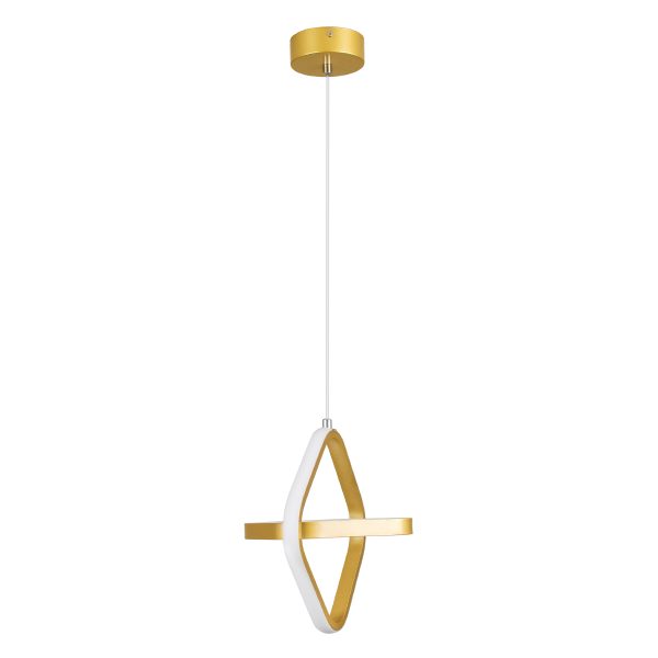 ROSE 61066 Κρεμαστό Φωτιστικό Οροφής Design LED CCT 22W 2640lm 300° AC 220-240V - Εναλλαγή Φωτισμού μέσω Διακόπτη On/Off All In One Ψυχρό 6000k+Φυσικό 4500k+Θερμό 2700k Μ24 x Π22 x Υ24cm - Χρυσό Βούρτσας - Image 4
