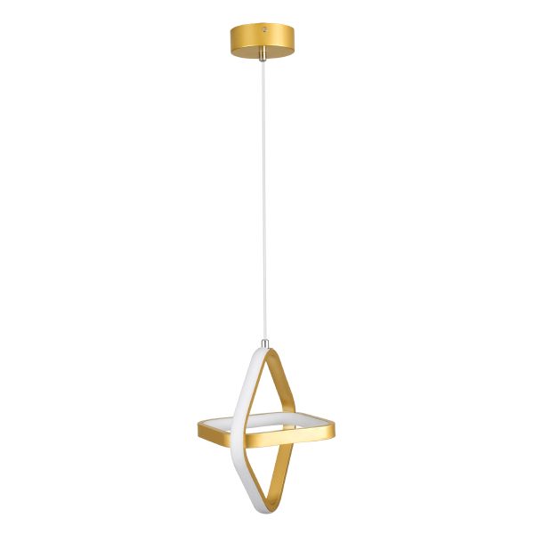 ROSE 61066 Κρεμαστό Φωτιστικό Οροφής Design LED CCT 22W 2640lm 300° AC 220-240V - Εναλλαγή Φωτισμού μέσω Διακόπτη On/Off All In One Ψυχρό 6000k+Φυσικό 4500k+Θερμό 2700k Μ24 x Π22 x Υ24cm - Χρυσό Βούρτσας - Image 5