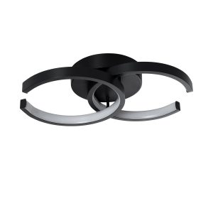 EVA 61067 Φωτιστικό Οροφής Design LED CCT 16W 1920lm 300° AC 220-240V – Εναλλαγή Φωτισμού μέσω Διακόπτη On/Off All In One Ψυχρό 6000k+Φυσικό 4500k+Θερμό 2700k Μ33 x Π21 x Υ7cm – Μαύρο