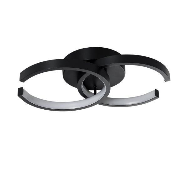EVA 61067 Φωτιστικό Οροφής Design LED CCT 16W 1920lm 300° AC 220-240V - Εναλλαγή Φωτισμού μέσω Διακόπτη On/Off All In One Ψυχρό 6000k+Φυσικό 4500k+Θερμό 2700k Μ33 x Π21 x Υ7cm - Μαύρο - Image 2