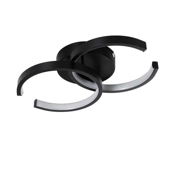 EVA 61067 Φωτιστικό Οροφής Design LED CCT 16W 1920lm 300° AC 220-240V - Εναλλαγή Φωτισμού μέσω Διακόπτη On/Off All In One Ψυχρό 6000k+Φυσικό 4500k+Θερμό 2700k Μ33 x Π21 x Υ7cm - Μαύρο - Image 3