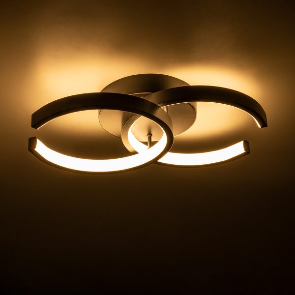 EVA 61067 Φωτιστικό Οροφής Design LED CCT 16W 1920lm 300° AC 220-240V - Εναλλαγή Φωτισμού μέσω Διακόπτη On/Off All In One Ψυχρό 6000k+Φυσικό 4500k+Θερμό 2700k Μ33 x Π21 x Υ7cm - Μαύρο - Image 5
