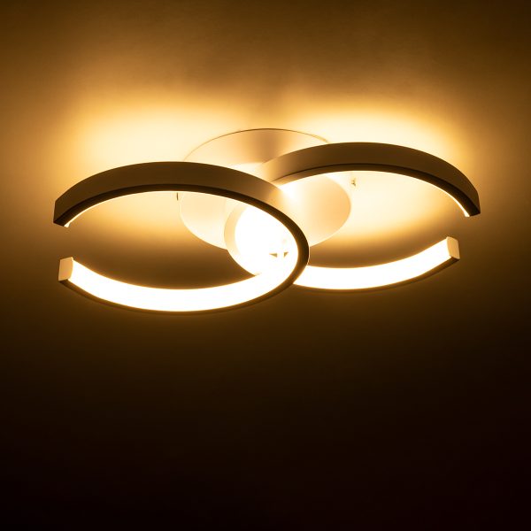 EVA 61068 Φωτιστικό Οροφής Design LED CCT 16W 1920lm 300° AC 220-240V - Εναλλαγή Φωτισμού μέσω Διακόπτη On/Off All In One Ψυχρό 6000k+Φυσικό 4500k+Θερμό 2700k Μ33 x Π21 x Υ7cm - Λευκό - Image 5