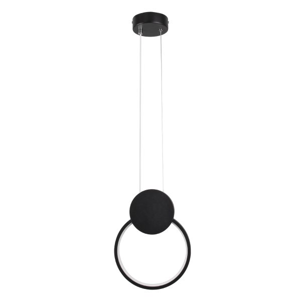 CYCLOS 61073 Κρεμαστό Φωτιστικό Οροφής Design LED CCT 9W 1080lm 300° AC 220-240V - Εναλλαγή Φωτισμού μέσω Διακόπτη On/Off All In One Ψυχρό 6000k+Φυσικό 4500k+Θερμό 2700k Μ21 x Π2.3 x Υ26.5cm - Μαύρο - Image 4