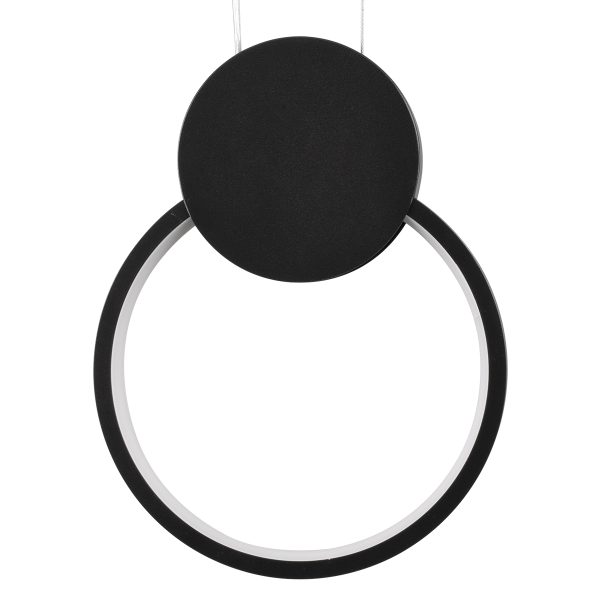 CYCLOS 61073 Κρεμαστό Φωτιστικό Οροφής Design LED CCT 9W 1080lm 300° AC 220-240V - Εναλλαγή Φωτισμού μέσω Διακόπτη On/Off All In One Ψυχρό 6000k+Φυσικό 4500k+Θερμό 2700k Μ21 x Π2.3 x Υ26.5cm - Μαύρο - Image 5
