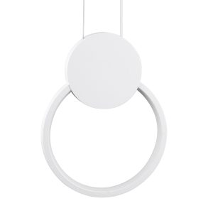 CYCLOS 61074 Κρεμαστό Φωτιστικό Οροφής Design LED CCT 9W 1080lm 300° AC 220-240V – Εναλλαγή Φωτισμού μέσω Διακόπτη On/Off All In One Ψυχρό 6000k+Φυσικό 4500k+Θερμό 2700k Μ21 x Π2.3 x Υ26.5cm – Λευκό
