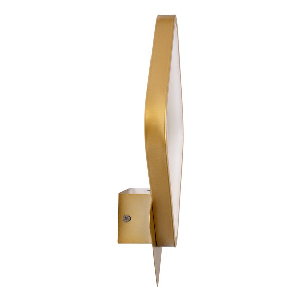 LENA 61081 Φωτιστικό Τοίχου - Απλίκα Design LED CCT 12W 1440lm 300° AC 220-240V - Εναλλαγή Φωτισμού μέσω Διακόπτη On/Off All In One Ψυχρό 6000k+Φυσικό 4500k+Θερμό 2700k Μ25 x Π5.5 x Υ29.5cm - Χρυσό Βούρτσας - Image 4