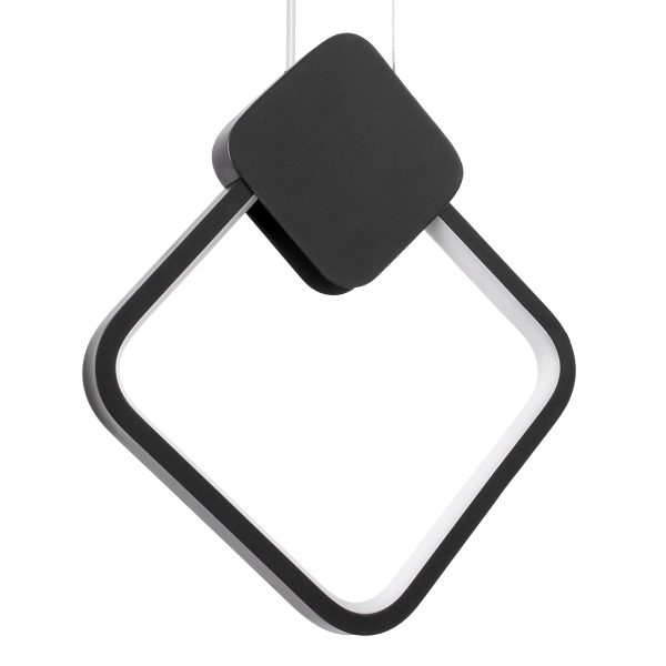 MARY 61082 Κρεμαστό Φωτιστικό Οροφής Design LED CCT 12W 1440lm 300° AC 220-240V - Εναλλαγή Φωτισμού μέσω Διακόπτη On/Off All In One Ψυχρό 6000k+Φυσικό 4500k+Θερμό 2700k Μ20 x Π2.3 x Υ28.5cm - Μαύρο - Image 2