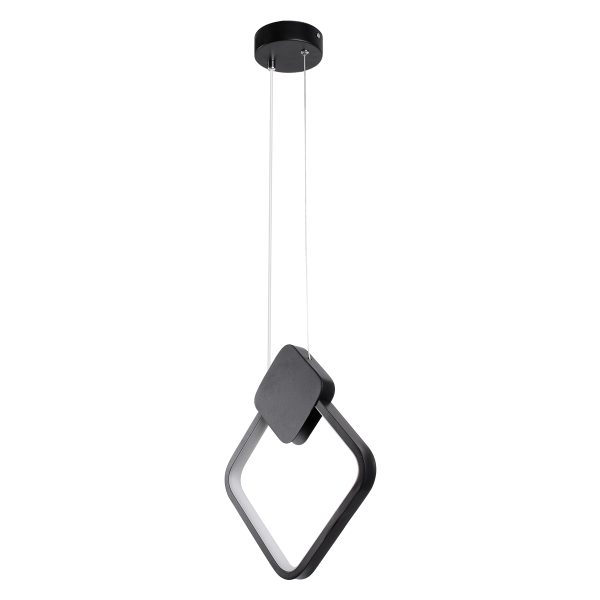 MARY 61082 Κρεμαστό Φωτιστικό Οροφής Design LED CCT 12W 1440lm 300° AC 220-240V - Εναλλαγή Φωτισμού μέσω Διακόπτη On/Off All In One Ψυχρό 6000k+Φυσικό 4500k+Θερμό 2700k Μ20 x Π2.3 x Υ28.5cm - Μαύρο - Image 3