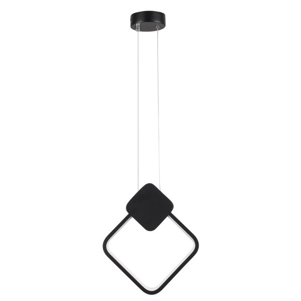 MARY 61082 Κρεμαστό Φωτιστικό Οροφής Design LED CCT 12W 1440lm 300° AC 220-240V - Εναλλαγή Φωτισμού μέσω Διακόπτη On/Off All In One Ψυχρό 6000k+Φυσικό 4500k+Θερμό 2700k Μ20 x Π2.3 x Υ28.5cm - Μαύρο - Image 4