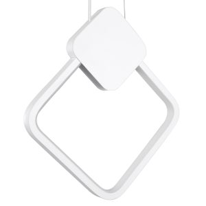 MARY 61083 Κρεμαστό Φωτιστικό Οροφής Design LED CCT 12W 1440lm 300° AC 220-240V – Εναλλαγή Φωτισμού μέσω Διακόπτη On/Off All In One Ψυχρό 6000k+Φυσικό 4500k+Θερμό 2700k Μ20 x Π2.3 x Υ28.5cm – Λευκό