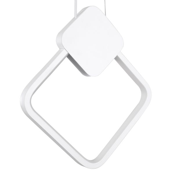 MARY 61083 Κρεμαστό Φωτιστικό Οροφής Design LED CCT 12W 1440lm 300° AC 220-240V - Εναλλαγή Φωτισμού μέσω Διακόπτη On/Off All In One Ψυχρό 6000k+Φυσικό 4500k+Θερμό 2700k Μ20 x Π2.3 x Υ28.5cm - Λευκό - Image 2