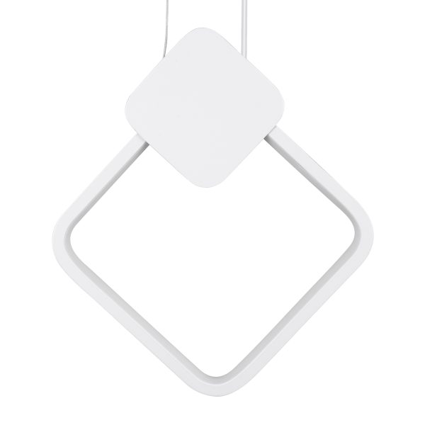 MARY 61083 Κρεμαστό Φωτιστικό Οροφής Design LED CCT 12W 1440lm 300° AC 220-240V - Εναλλαγή Φωτισμού μέσω Διακόπτη On/Off All In One Ψυχρό 6000k+Φυσικό 4500k+Θερμό 2700k Μ20 x Π2.3 x Υ28.5cm - Λευκό - Image 5