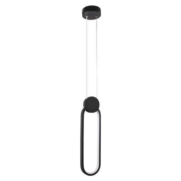 ILDI 61088 Κρεμαστό Φωτιστικό Οροφής Design LED CCT 12W 1440lm 300° AC 220-240V - Εναλλαγή Φωτισμού μέσω Διακόπτη On/Off All In One Ψυχρό 6000k+Φυσικό 4500k+Θερμό 2700k Μ10 x Π2.3 x Υ38cm - Μαύρο - Image 3