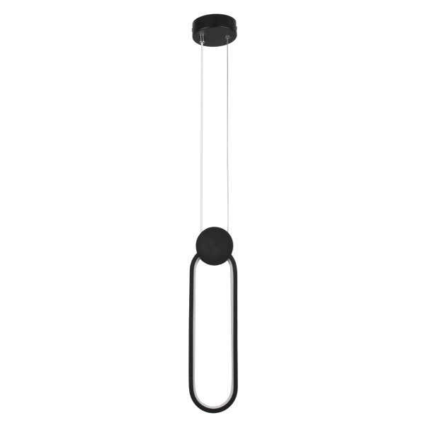 ILDI 61088 Κρεμαστό Φωτιστικό Οροφής Design LED CCT 12W 1440lm 300° AC 220-240V - Εναλλαγή Φωτισμού μέσω Διακόπτη On/Off All In One Ψυχρό 6000k+Φυσικό 4500k+Θερμό 2700k Μ10 x Π2.3 x Υ38cm - Μαύρο - Image 4