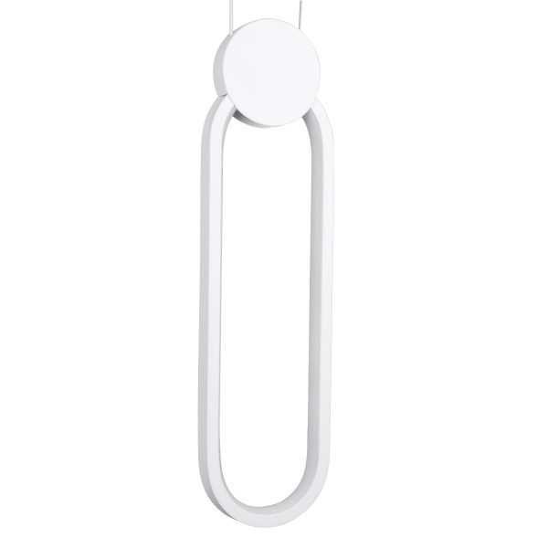 ILDI 61089 Κρεμαστό Φωτιστικό Οροφής Design LED CCT 12W 1440lm 300° AC 220-240V - Εναλλαγή Φωτισμού μέσω Διακόπτη On/Off All In One Ψυχρό 6000k+Φυσικό 4500k+Θερμό 2700k Μ10 x Π2.3 x Υ38cm - Λευκό - Image 2