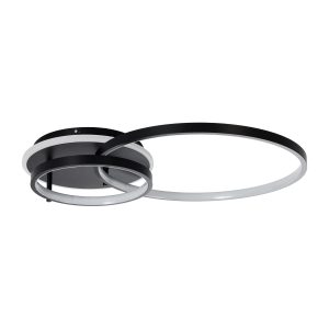 NEMESIS 61105 Φωτιστικό Οροφής Δαχτυλίδι-Κύκλος LED CCT 67W 7573lm 360° AC 220-240V – Εναλλαγή Φωτισμού μέσω Τηλεχειριστηρίου All In One Ψυχρό 6000k+Φυσικό 4500k+Θερμό 2700k Dimmable Φ25+45cm+BackLight – Μαύρο – 3 Years Warranty