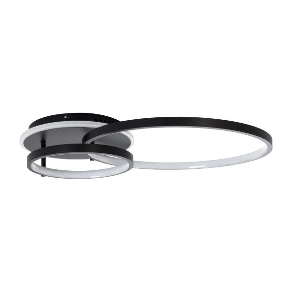 NEMESIS 61105 Φωτιστικό Οροφής Δαχτυλίδι-Κύκλος LED CCT 67W 7573lm 360° AC 220-240V - Εναλλαγή Φωτισμού μέσω Τηλεχειριστηρίου All In One Ψυχρό 6000k+Φυσικό 4500k+Θερμό 2700k Dimmable Φ25+45cm+BackLight - Μαύρο - 3 Years Warranty - Image 3
