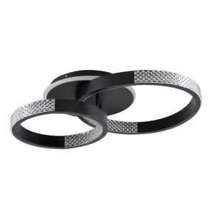 DIAMOND 61111 Φωτιστικό Οροφής Δαχτυλίδι-Κύκλος LED CCT 67W 8078lm 360° AC 220-240V – Εναλλαγή Φωτισμού μέσω Τηλεχειριστηρίου All In One Ψυχρό 6000k+Φυσικό 4500k+Θερμό 2700k Dimmable Φ30+40cm+BackLight – Μαύρο – 3 Years Warranty