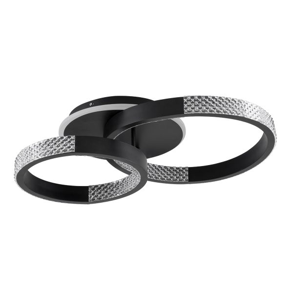 DIAMOND 61111 Φωτιστικό Οροφής Δαχτυλίδι-Κύκλος LED CCT 67W 8078lm 360° AC 220-240V - Εναλλαγή Φωτισμού μέσω Τηλεχειριστηρίου All In One Ψυχρό 6000k+Φυσικό 4500k+Θερμό 2700k Dimmable Φ30+40cm+BackLight - Μαύρο - 3 Years Warranty - Image 2