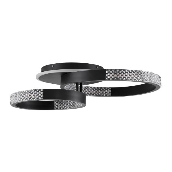 DIAMOND 61111 Φωτιστικό Οροφής Δαχτυλίδι-Κύκλος LED CCT 67W 8078lm 360° AC 220-240V - Εναλλαγή Φωτισμού μέσω Τηλεχειριστηρίου All In One Ψυχρό 6000k+Φυσικό 4500k+Θερμό 2700k Dimmable Φ30+40cm+BackLight - Μαύρο - 3 Years Warranty - Image 3