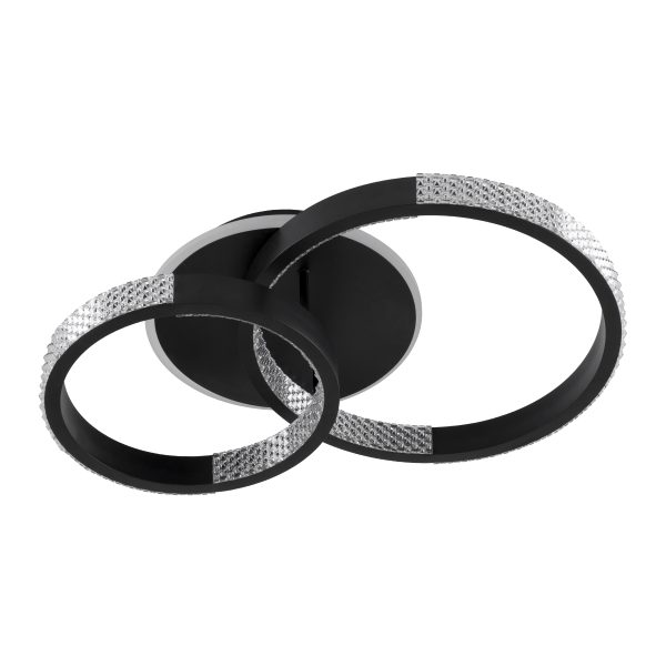 DIAMOND 61111 Φωτιστικό Οροφής Δαχτυλίδι-Κύκλος LED CCT 67W 8078lm 360° AC 220-240V - Εναλλαγή Φωτισμού μέσω Τηλεχειριστηρίου All In One Ψυχρό 6000k+Φυσικό 4500k+Θερμό 2700k Dimmable Φ30+40cm+BackLight - Μαύρο - 3 Years Warranty - Image 4