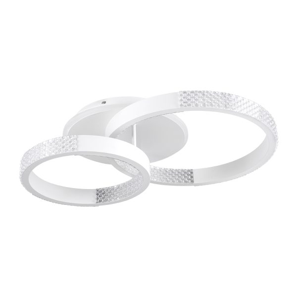 DIAMOND 61112 Φωτιστικό Οροφής Δαχτυλίδι-Κύκλος LED CCT 67W 8078lm 360° AC 220-240V - Εναλλαγή Φωτισμού μέσω Τηλεχειριστηρίου All In One Ψυχρό 6000k+Φυσικό 4500k+Θερμό 2700k Dimmable Φ30+40cm+BackLight - Λευκό - 3 Years Warranty - Image 2
