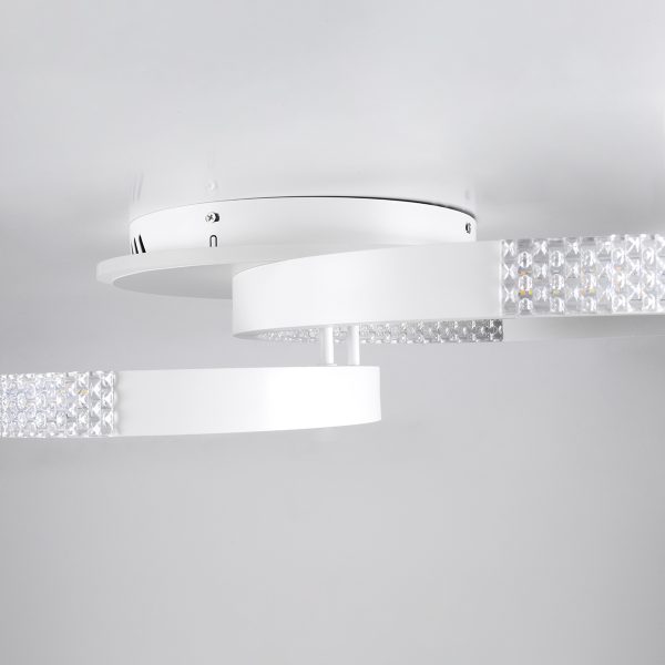 DIAMOND 61112 Φωτιστικό Οροφής Δαχτυλίδι-Κύκλος LED CCT 67W 8078lm 360° AC 220-240V - Εναλλαγή Φωτισμού μέσω Τηλεχειριστηρίου All In One Ψυχρό 6000k+Φυσικό 4500k+Θερμό 2700k Dimmable Φ30+40cm+BackLight - Λευκό - 3 Years Warranty - Image 5