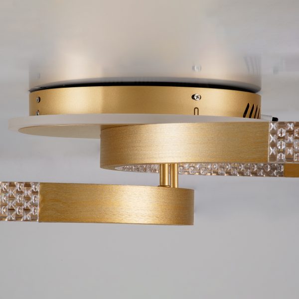 DIAMOND 61113 Φωτιστικό Οροφής Δαχτυλίδι-Κύκλος LED CCT 67W 8078lm 360° AC 220-240V - Εναλλαγή Φωτισμού μέσω Τηλεχειριστηρίου All In One Ψυχρό 6000k+Φυσικό 4500k+Θερμό 2700k Dimmable Φ30+40cm+BackLight - Χρυσό Βούρτσας - 3 Years Warranty - Image 5