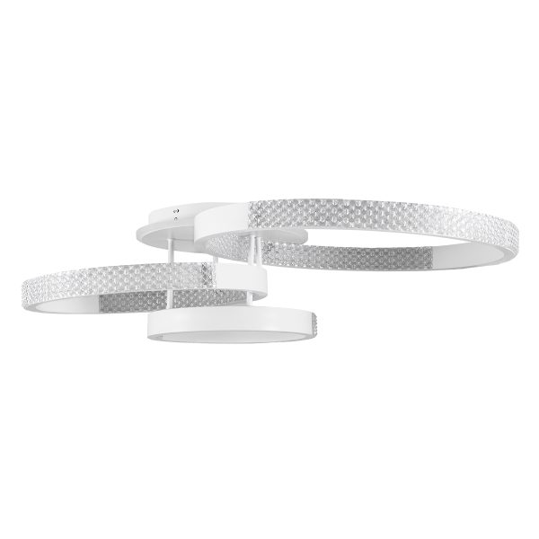 DIAMOND 61115 Φωτιστικό Οροφής Δαχτυλίδι-Κύκλος LED CCT 100W 12123lm 360° AC 220-240V - Εναλλαγή Φωτισμού μέσω Τηλεχειριστηρίου All In One Ψυχρό 6000k+Φυσικό 4500k+Θερμό 2700k Dimmable Φ30+40+50cm+BackLight - Λευκό - 3 Years Warranty - Image 3