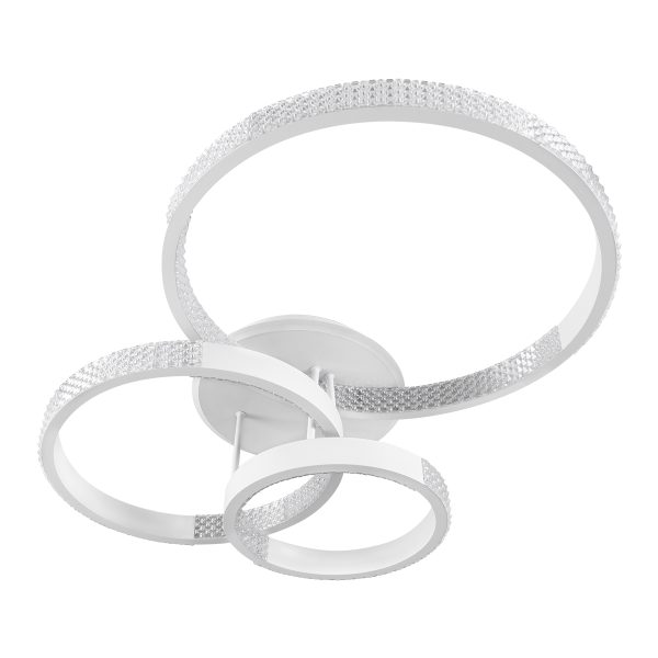 DIAMOND 61115 Φωτιστικό Οροφής Δαχτυλίδι-Κύκλος LED CCT 100W 12123lm 360° AC 220-240V - Εναλλαγή Φωτισμού μέσω Τηλεχειριστηρίου All In One Ψυχρό 6000k+Φυσικό 4500k+Θερμό 2700k Dimmable Φ30+40+50cm+BackLight - Λευκό - 3 Years Warranty - Image 4
