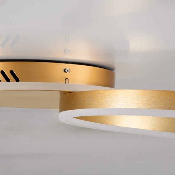 VENOM 61119 Φωτιστικό Οροφής Δαχτυλίδι-Κύκλος LED CCT 45W 5445lm 360° AC 220-240V - Εναλλαγή Φωτισμού μέσω Τηλεχειριστηρίου All In One Ψυχρό 6000k+Φυσικό 4500k+Θερμό 2700k Dimmable Φ40cm+BackLight - Χρυσό Βούρτσας - 3 Years Warranty - Image 5