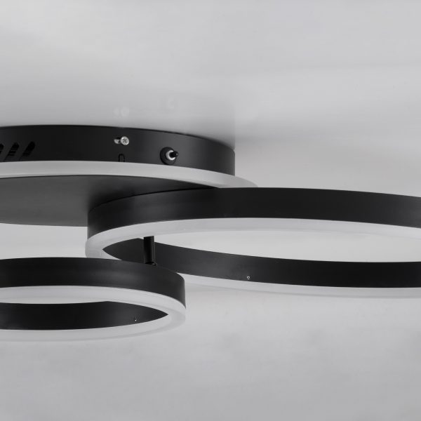 VENOM 61120 Φωτιστικό Οροφής Δαχτυλίδι-Κύκλος LED CCT 67W 8107lm 360° AC 220-240V - Εναλλαγή Φωτισμού μέσω Τηλεχειριστηρίου All In One Ψυχρό 6000k+Φυσικό 4500k+Θερμό 2700k Dimmable Φ25+40cm+BackLight - Μαύρο - 3 Years Warranty - Image 5