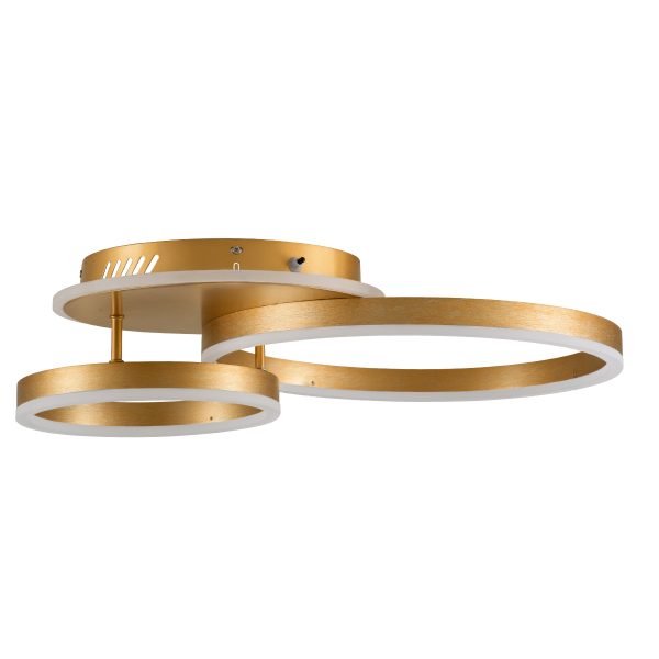 VENOM 61122 Φωτιστικό Οροφής Δαχτυλίδι-Κύκλος LED CCT 67W 8107lm 360° AC 220-240V - Εναλλαγή Φωτισμού μέσω Τηλεχειριστηρίου All In One Ψυχρό 6000k+Φυσικό 4500k+Θερμό 2700k Dimmable Φ25+40cm+BackLight - Χρυσό Βούρτσας - 3 Years Warranty - Image 3