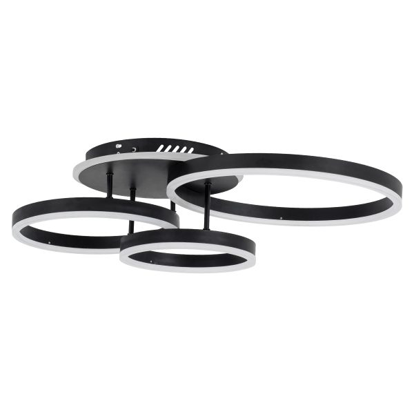 VENOM 61123 Φωτιστικό Οροφής Δαχτυλίδι-Κύκλος LED CCT 100W 12100lm 360° AC 220-240V - Εναλλαγή Φωτισμού μέσω Τηλεχειριστηρίου All In One Ψυχρό 6000k+Φυσικό 4500k+Θερμό 2700k Dimmable Φ25+30+40cm+BackLight - Μαύρο - 3 Years Warranty - Image 3