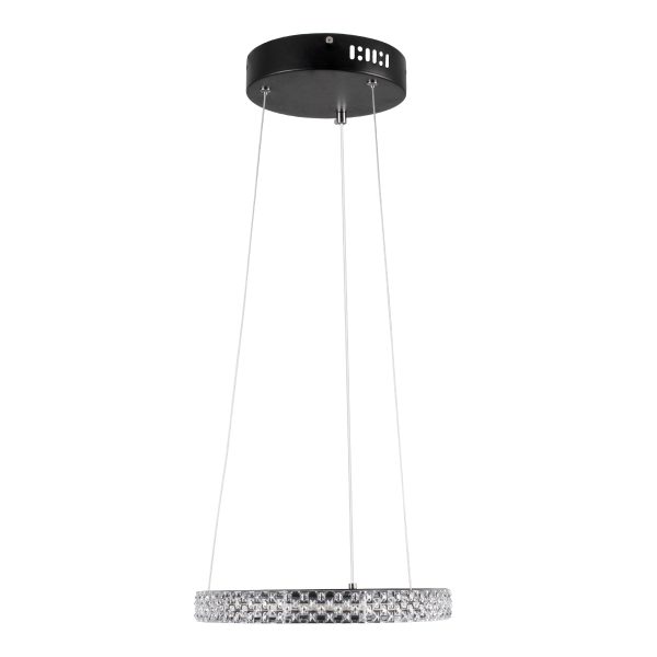 DIAMOND 61126 Κρεμαστό Φωτιστικό Δαχτυλίδι-Κύκλος LED CCT 20W 2356lm 360° AC 220-240V - Εναλλαγή Φωτισμού μέσω Τηλεχειριστηρίου All In One Ψυχρό 6000k+Φυσικό 4500k+Θερμό 2700k Dimmable Φ25cm - Μαύρο - 3 Years Warranty - Image 3