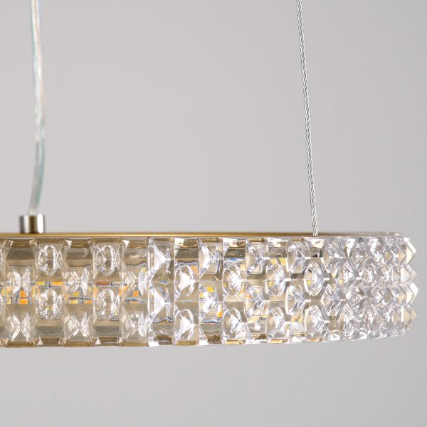 DIAMOND 61127 Κρεμαστό Φωτιστικό Δαχτυλίδι-Κύκλος LED CCT 20W 2356lm 360° AC 220-240V - Εναλλαγή Φωτισμού μέσω Τηλεχειριστηρίου All In One Ψυχρό 6000k+Φυσικό 4500k+Θερμό 2700k Dimmable Φ25cm - Χρυσό Βούρτσας - 3 Years Warranty - Image 5