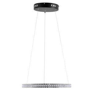 DIAMOND 61128 Κρεμαστό Φωτιστικό Δαχτυλίδι-Κύκλος LED CCT 30W 3513lm 360° AC 220-240V – Εναλλαγή Φωτισμού μέσω Τηλεχειριστηρίου All In One Ψυχρό 6000k+Φυσικό 4500k+Θερμό 2700k Dimmable Φ40cm – Μαύρο – 3 Years Warranty