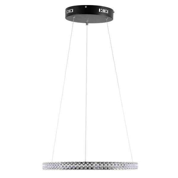 DIAMOND 61128 Κρεμαστό Φωτιστικό Δαχτυλίδι-Κύκλος LED CCT 30W 3513lm 360° AC 220-240V - Εναλλαγή Φωτισμού μέσω Τηλεχειριστηρίου All In One Ψυχρό 6000k+Φυσικό 4500k+Θερμό 2700k Dimmable Φ40cm - Μαύρο - 3 Years Warranty - Image 2