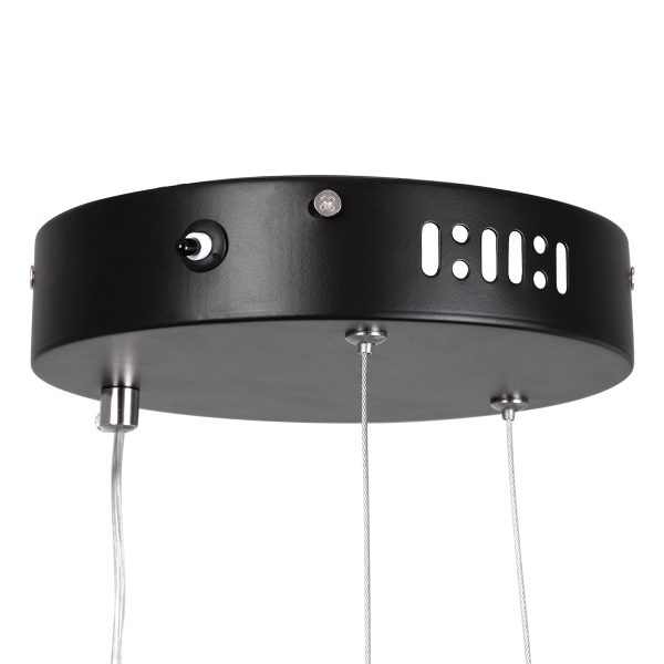 DIAMOND 61128 Κρεμαστό Φωτιστικό Δαχτυλίδι-Κύκλος LED CCT 30W 3513lm 360° AC 220-240V - Εναλλαγή Φωτισμού μέσω Τηλεχειριστηρίου All In One Ψυχρό 6000k+Φυσικό 4500k+Θερμό 2700k Dimmable Φ40cm - Μαύρο - 3 Years Warranty - Image 5