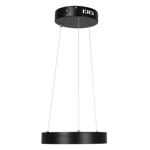 NEMESIS 61152 Κρεμαστό Φωτιστικό Δαχτυλίδι-Κύκλος LED CCT 20W 2356lm 360° AC 220-240V - Εναλλαγή Φωτισμού μέσω Τηλεχειριστηρίου All In One Ψυχρό 6000k+Φυσικό 4500k+Θερμό 2700k Dimmable Φ25cm - Μαύρο - 3 Years Warranty - Image 3