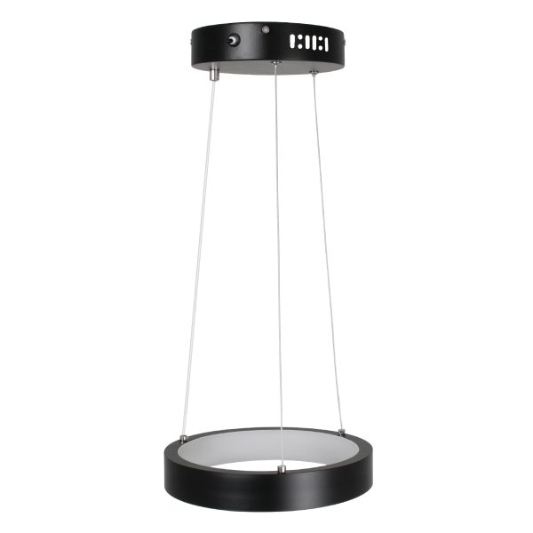 NEMESIS 61152 Κρεμαστό Φωτιστικό Δαχτυλίδι-Κύκλος LED CCT 20W 2356lm 360° AC 220-240V - Εναλλαγή Φωτισμού μέσω Τηλεχειριστηρίου All In One Ψυχρό 6000k+Φυσικό 4500k+Θερμό 2700k Dimmable Φ25cm - Μαύρο - 3 Years Warranty - Image 4